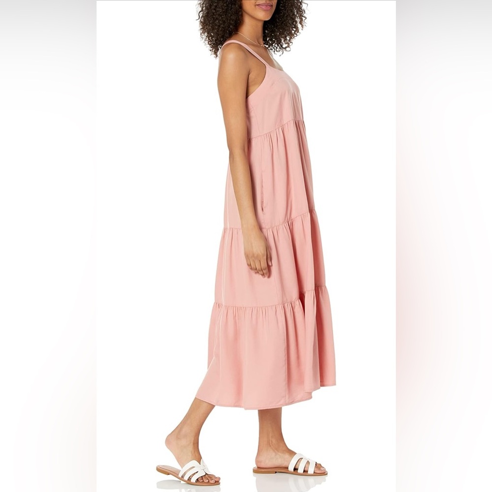 The Drop Women's Britt Pink Tiered Maxi Tent Dress - Picture 3 of 4